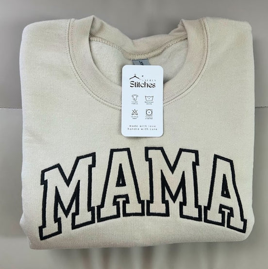 custom embroidered crewneck sweatshirt "Mama"